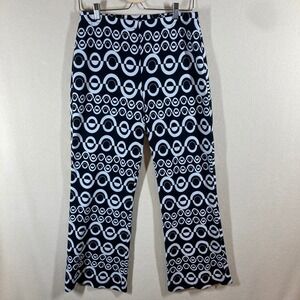 Joseph Ribkoff Pull On Geometric Mid Rise Pant Sz 10 Black/White Wide Leg